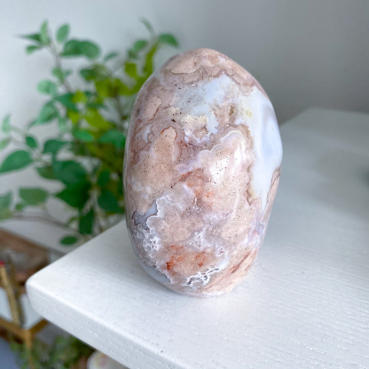 Pink Flower Agate Freeform 