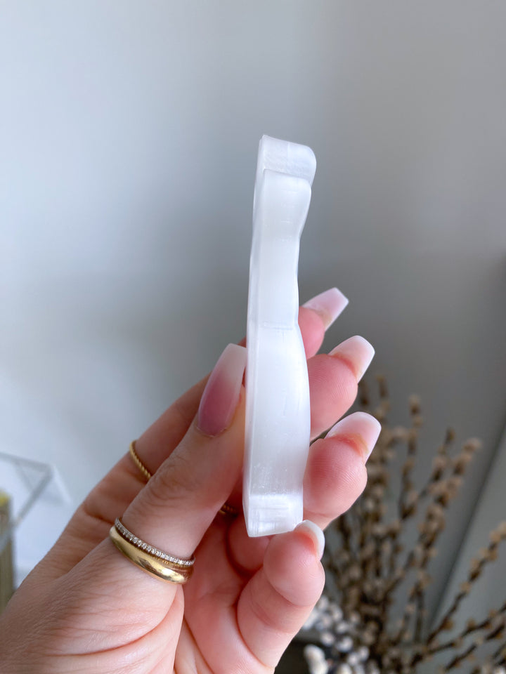 Selenite Hamsa Hand - Goddess Hand