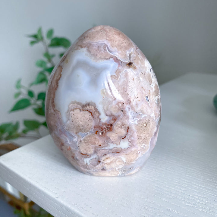 Pink Flower Agate Freeform 