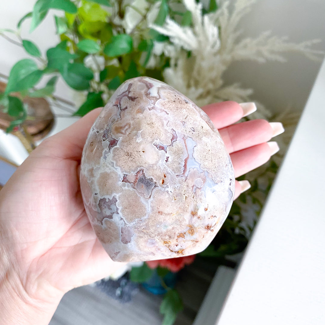 Pink Flower Agate Freeform 