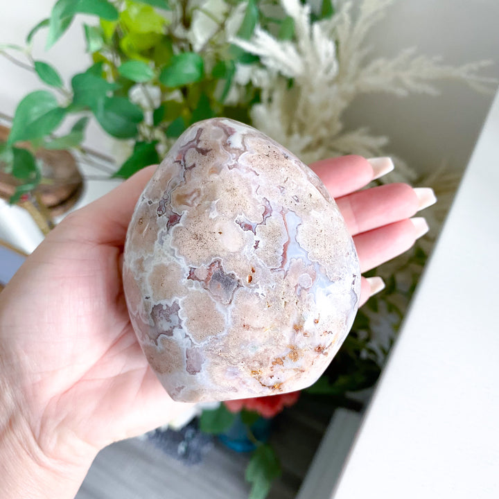 Pink Flower Agate Freeform 