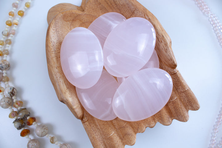 Pink Calcite Palm Stone