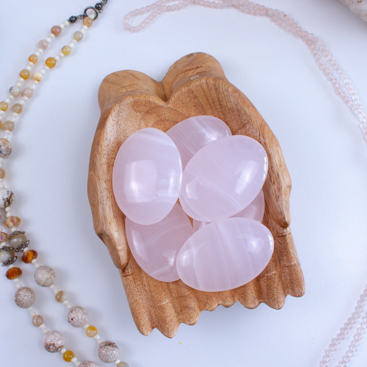 Pink Calcite Palm Stone