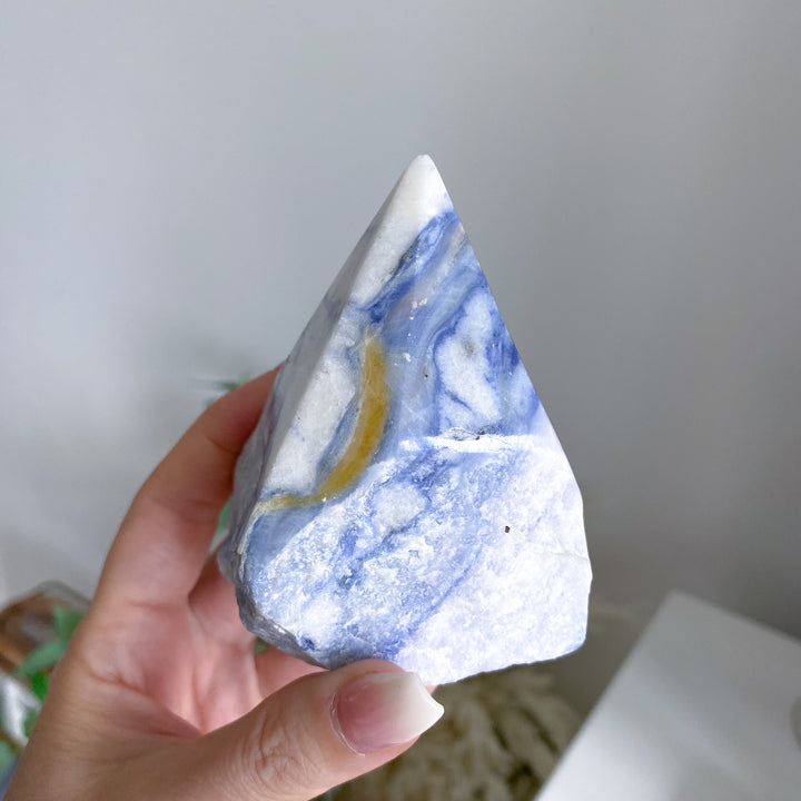 Large Mustard Streak Afghanite Top Polish Point 