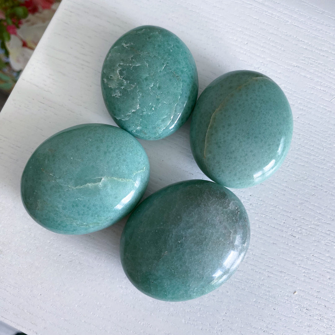 Abundance: Apple Green Aventurine Palm Stone