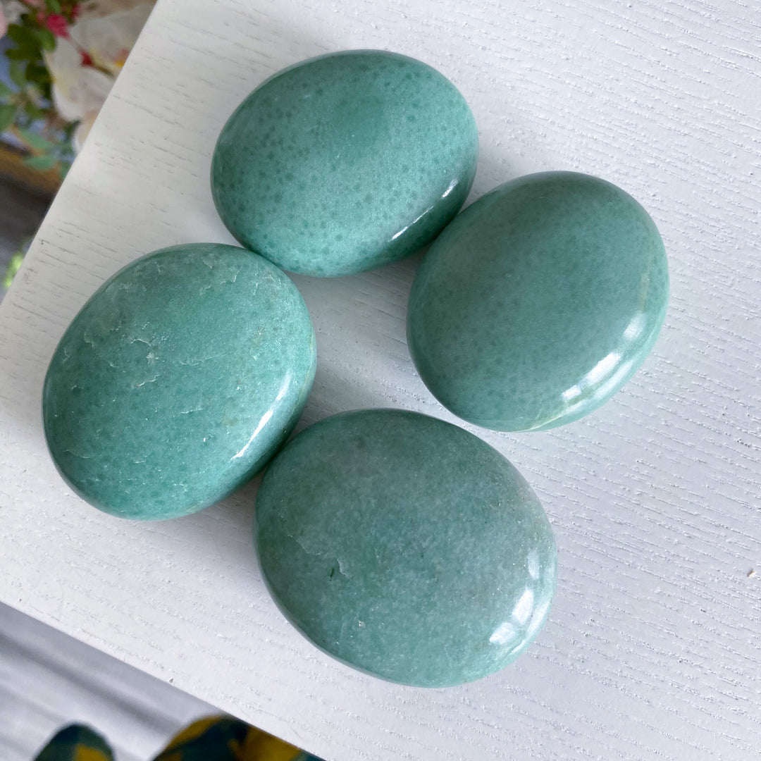 Abundance: Apple Green Aventurine Palm Stone