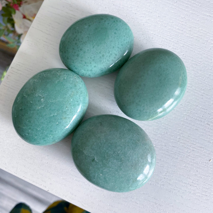 Abundance: Apple Green Aventurine Palm Stone