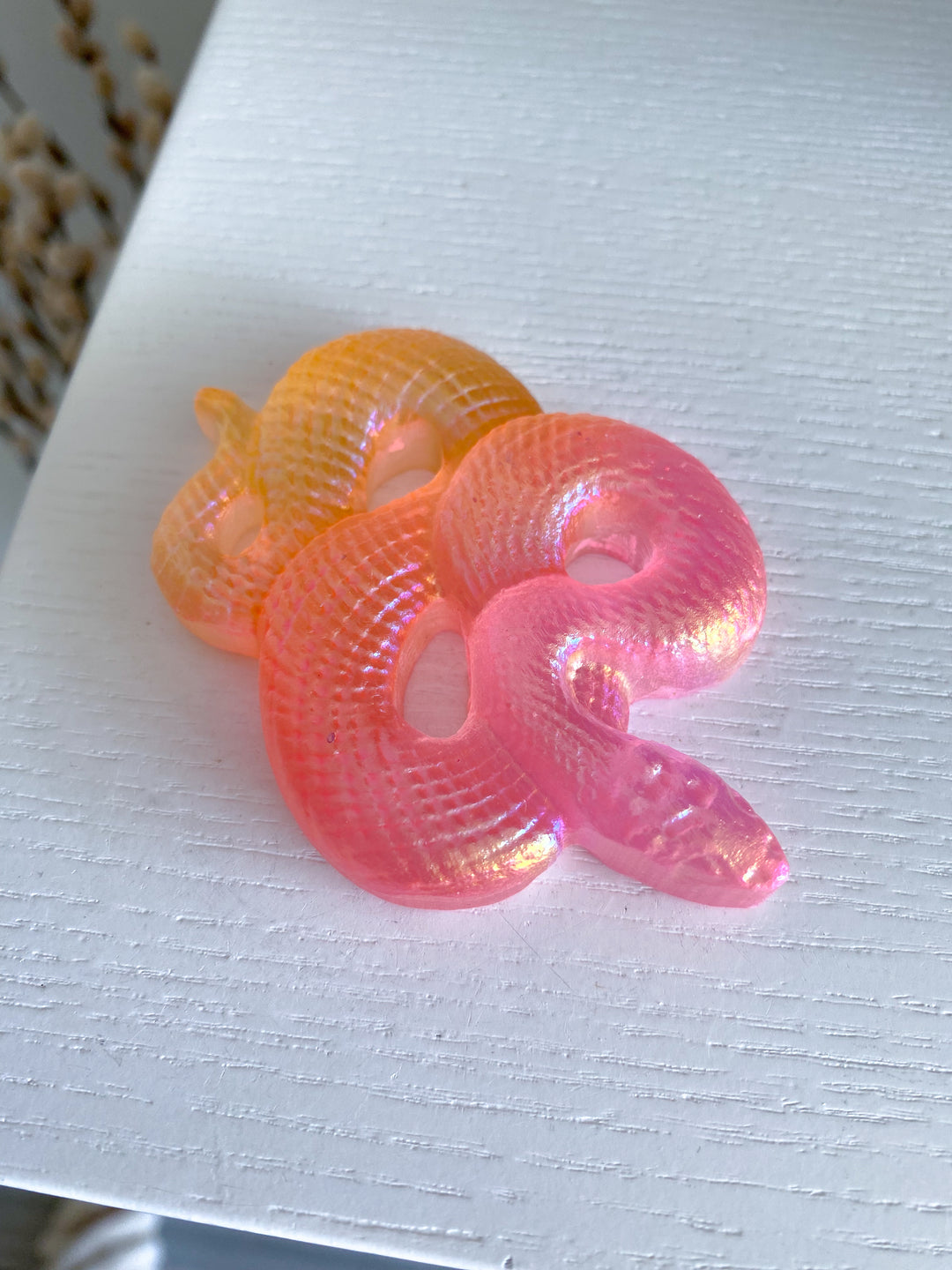 Aura Selenite Snake Carving
