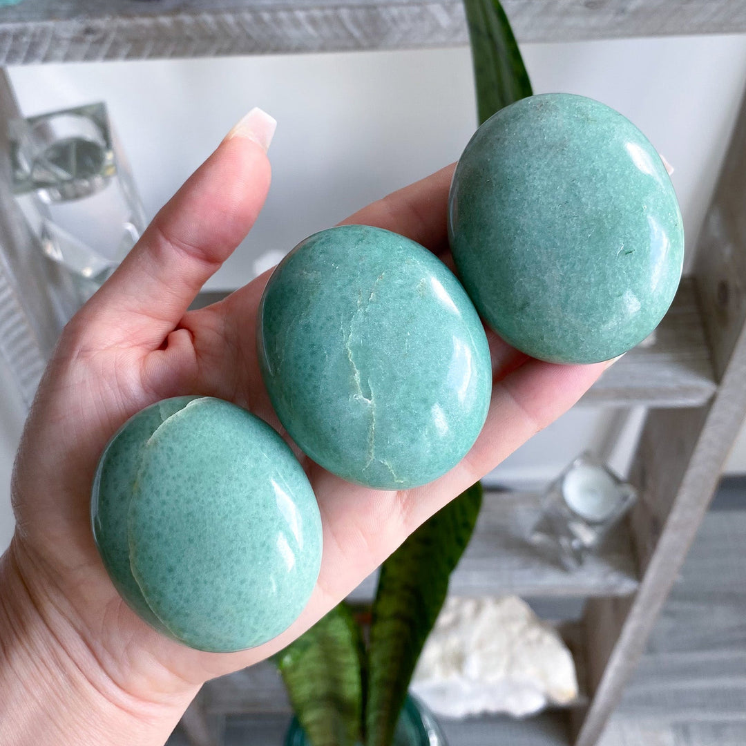 Abundance: Apple Green Aventurine Palm Stone