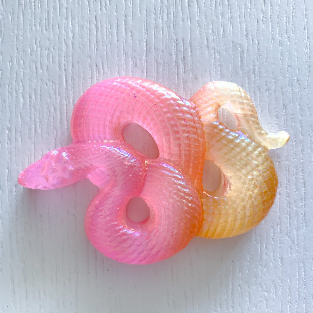 Aura Selenite Snake Carving