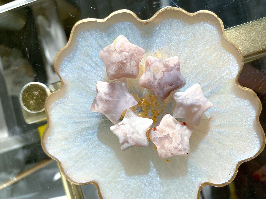 MINI Flower Agate Star Carving