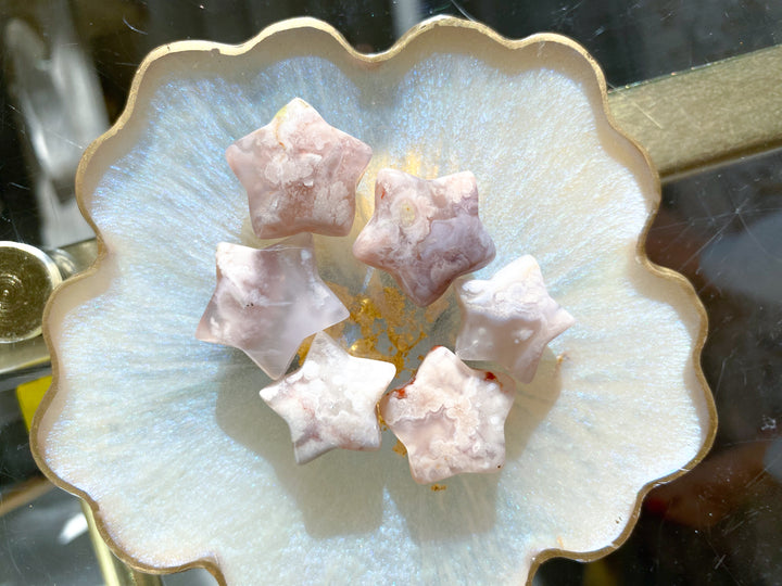 MINI Flower Agate Star Carving