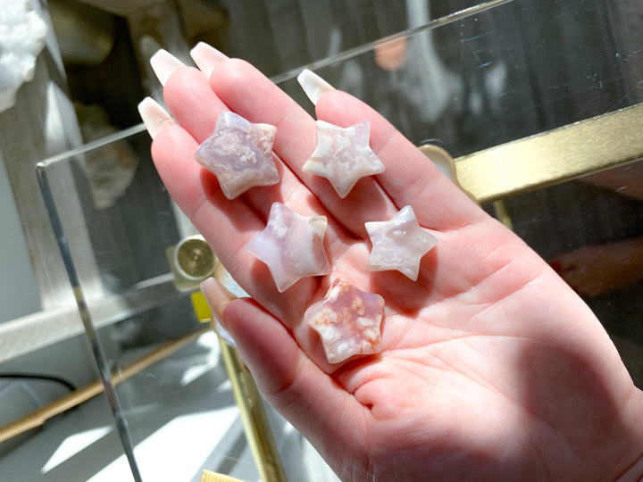 MINI Flower Agate Star Carving