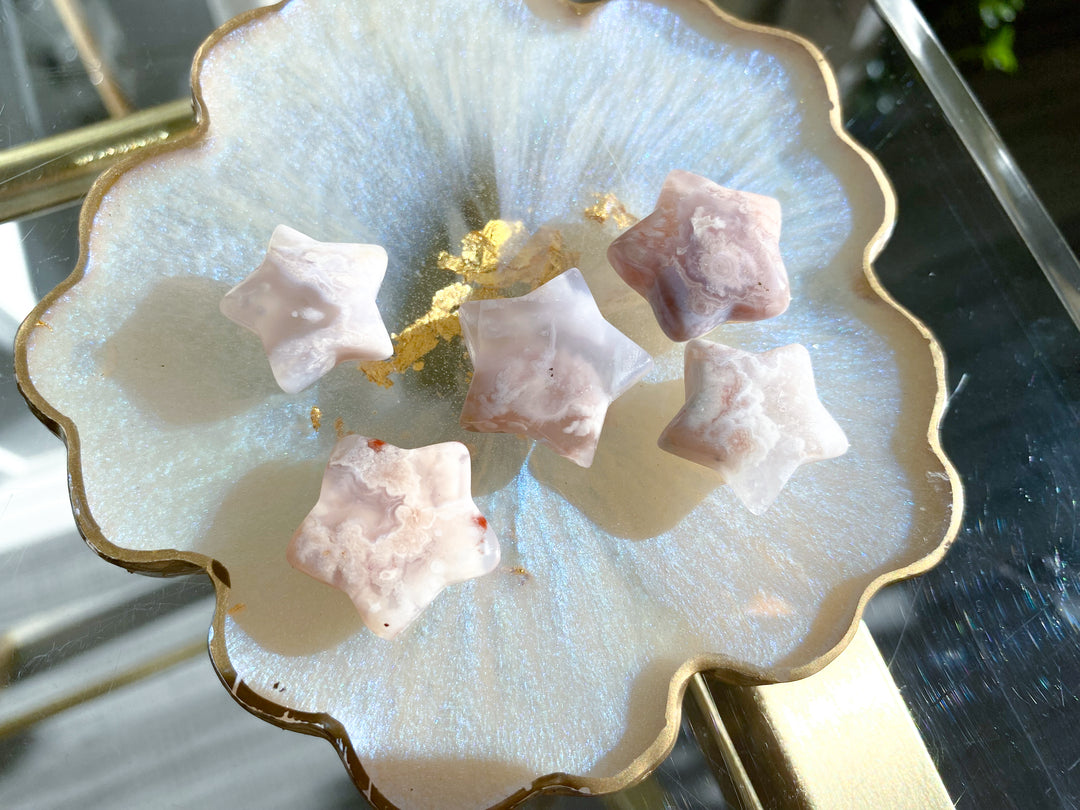 MINI Flower Agate Star Carving