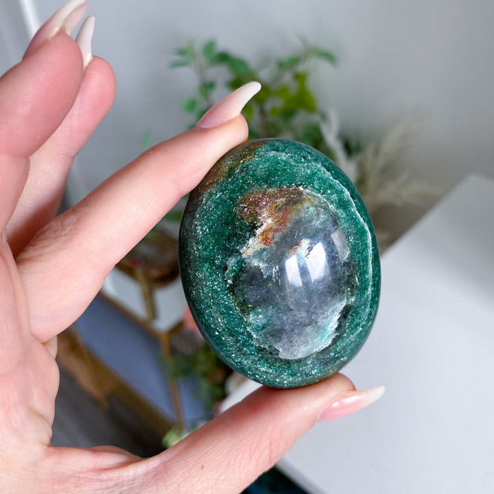 Bright Green Aventurine Palm Stone 