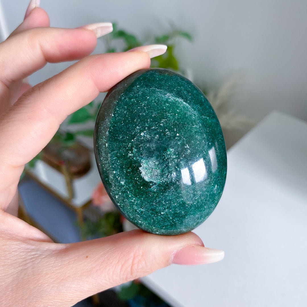 Bright Green Aventurine Palm Stone 
