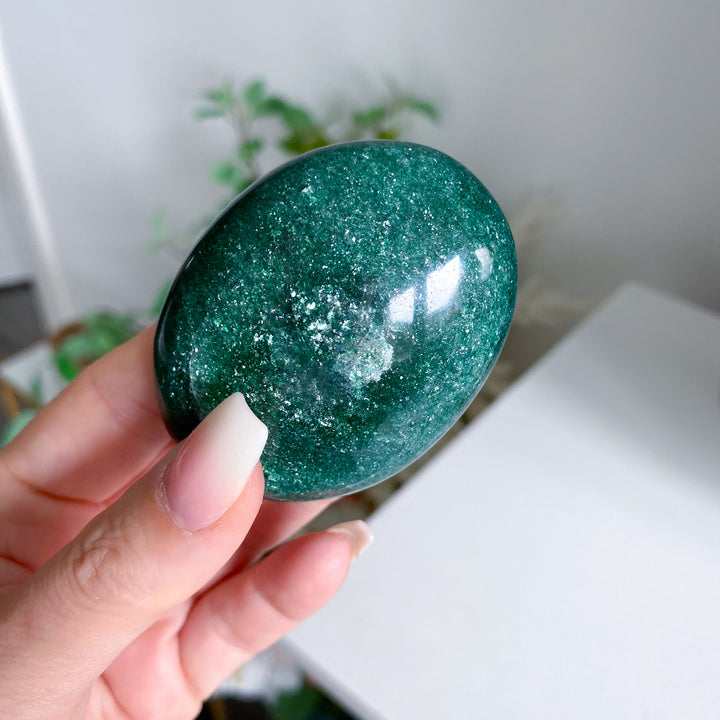 Bright Green Aventurine Palm Stone 