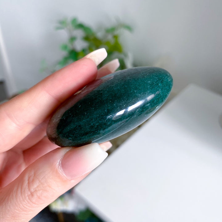 Bright Green Aventurine Palm Stone 