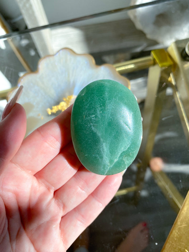 Green Aventurine Palm Stone #3 - Get Exact Palm