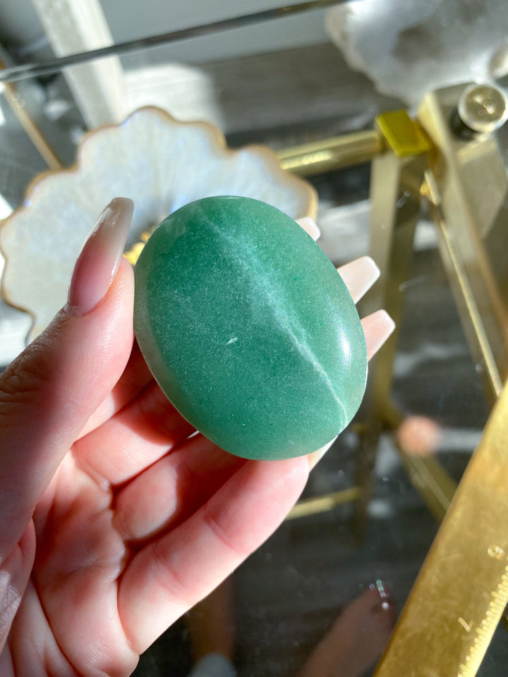 Green Aventurine Palm Stone #3 - Get Exact Palm