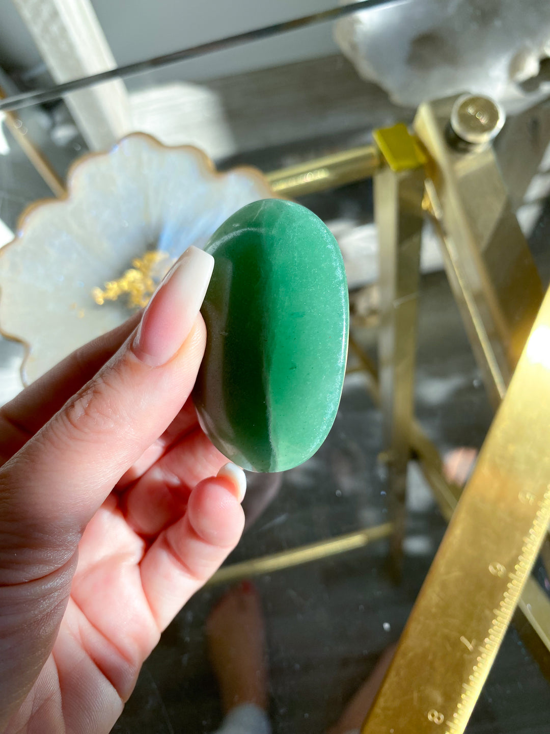 Green Aventurine Palm Stone #3 - Get Exact Palm
