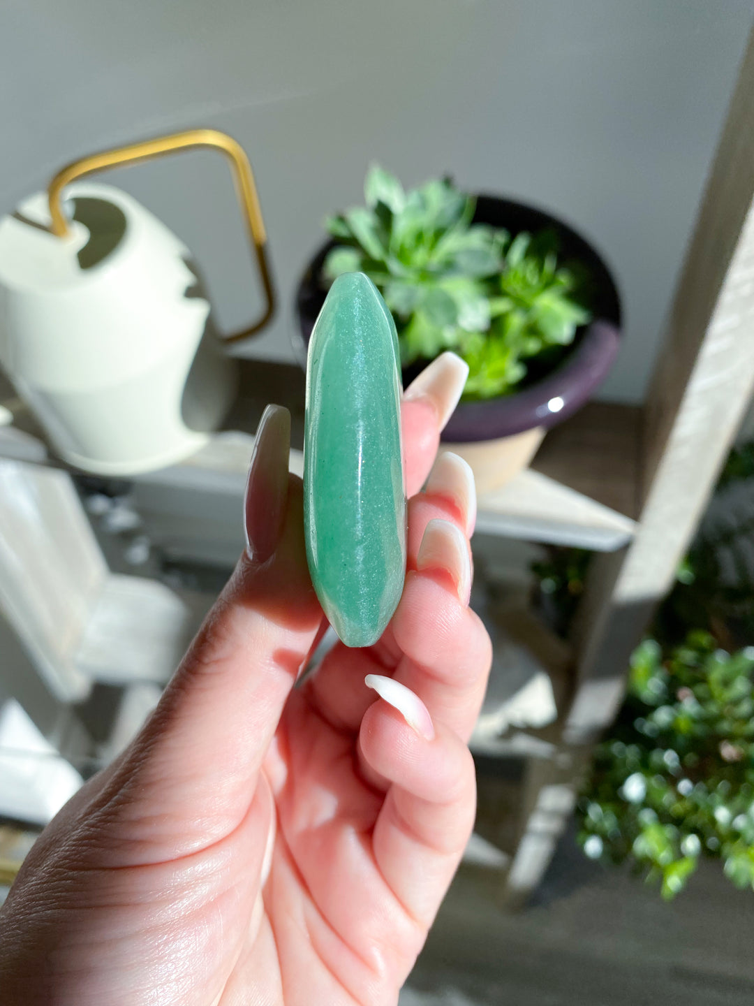 Green Aventurine Palm Stone #3 - Get Exact Palm