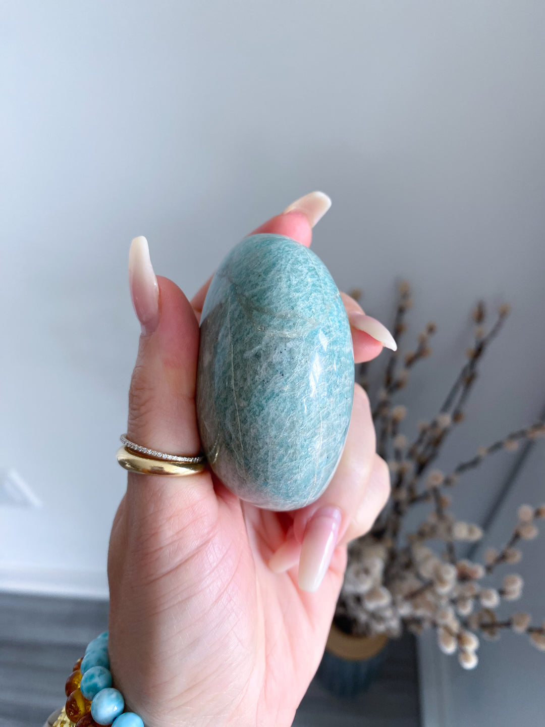XL Rounded Amazonite Palm #4