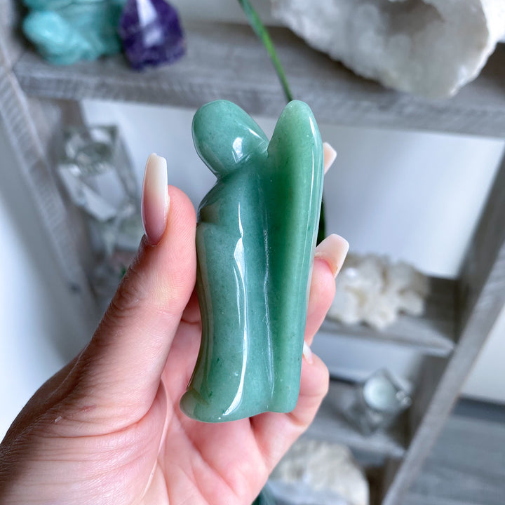 Green Aventurine Angel Carving 