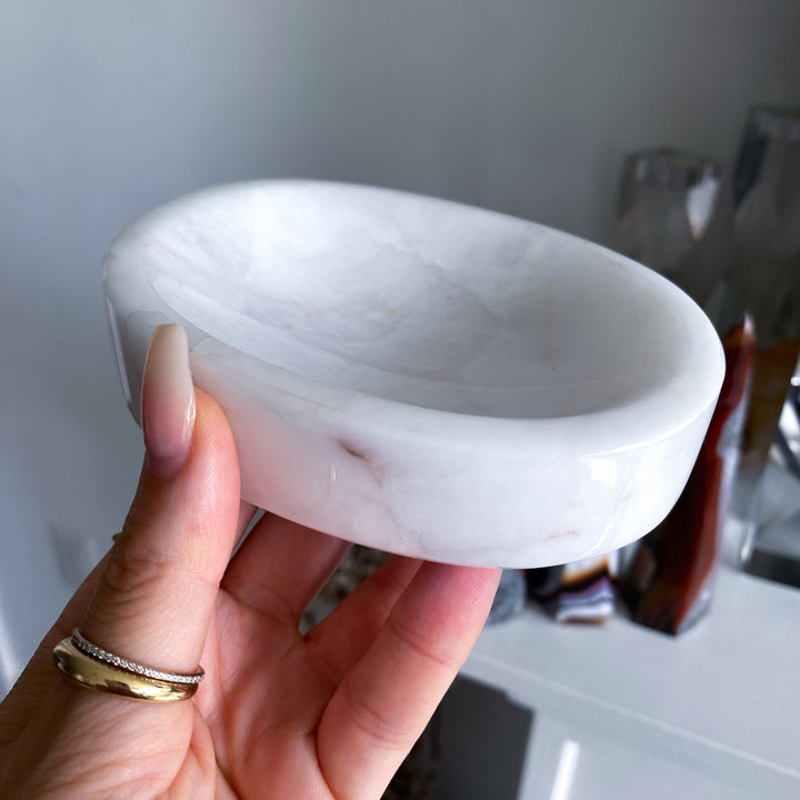 White Aventurine Bowl 4.5" x 3"