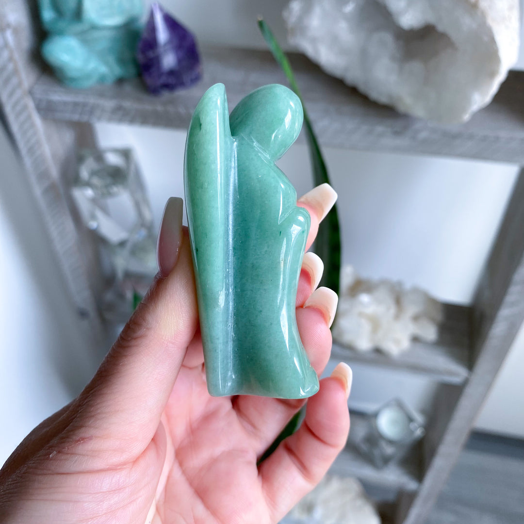 Green Aventurine Angel Carving 
