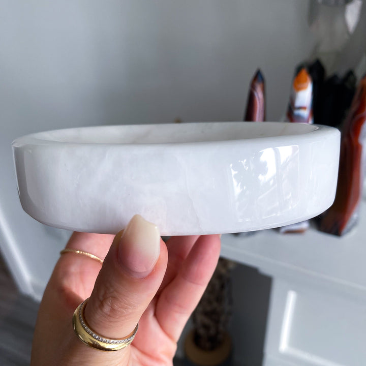 White Aventurine Bowl 4.5" x 3"