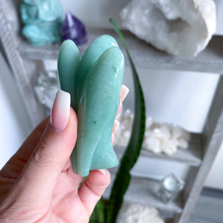Green Aventurine Angel Carving 