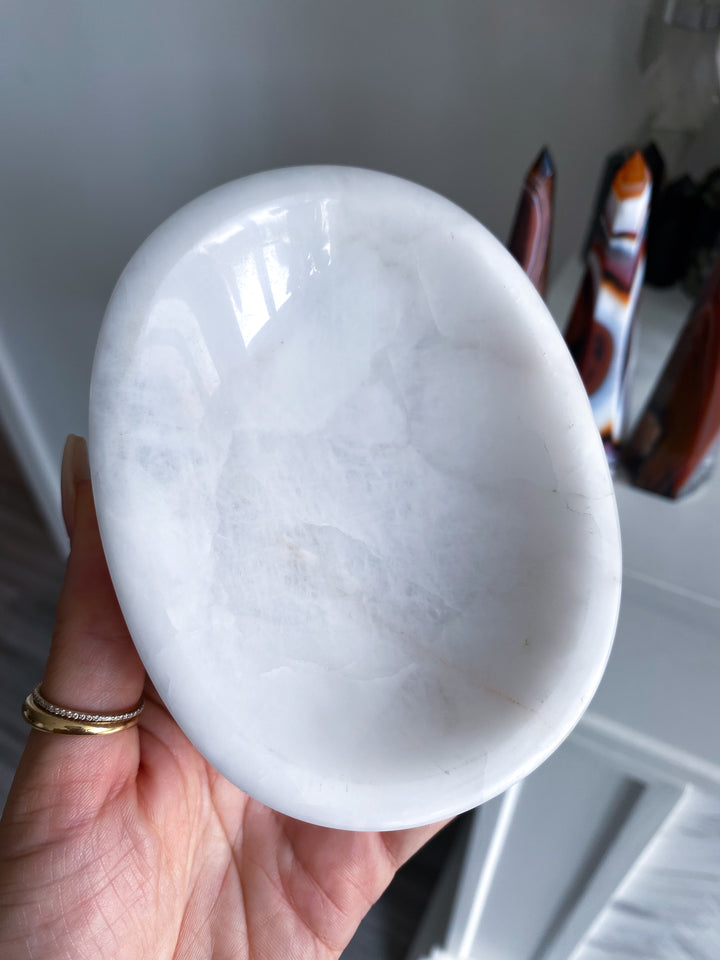 White Aventurine Bowl 4.5" x 3"