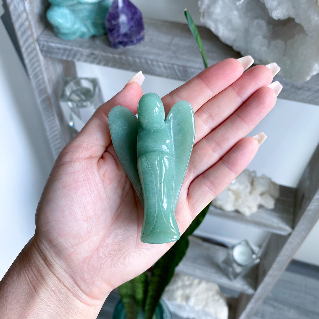 Green Aventurine Angel Carving 