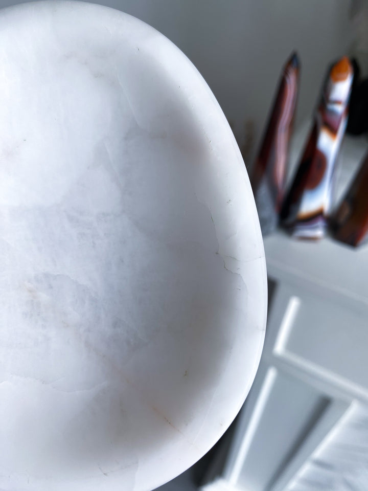 White Aventurine Bowl 4.5" x 3"