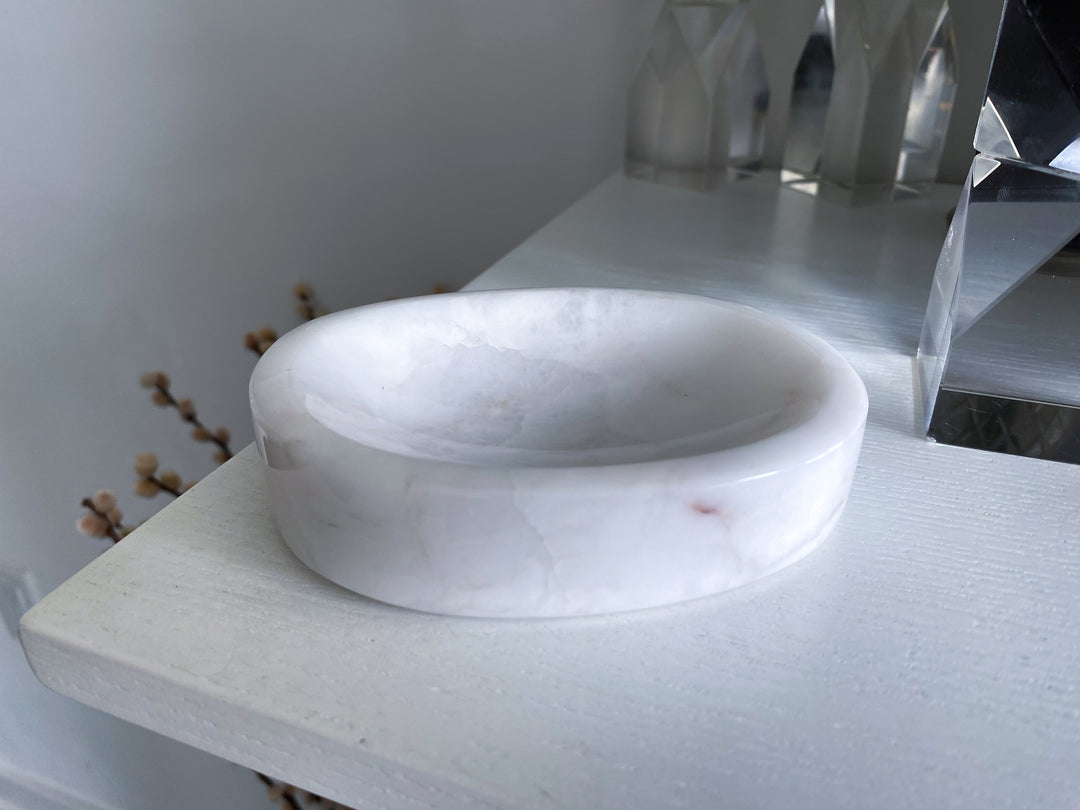 White Aventurine Bowl 4.5" x 3"