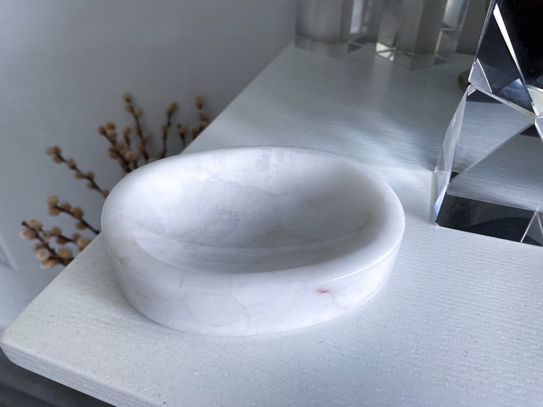 White Aventurine Bowl 4.5" x 3"