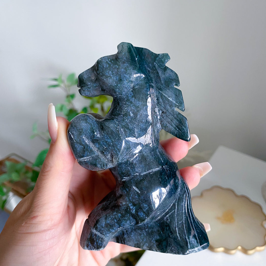 Dark Green Agate Horse 