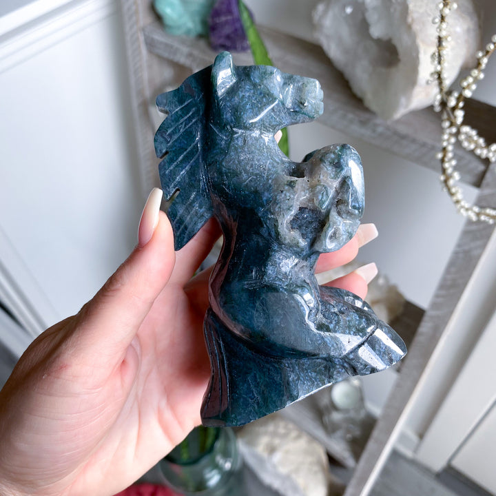 Dark Green Agate Horse 
