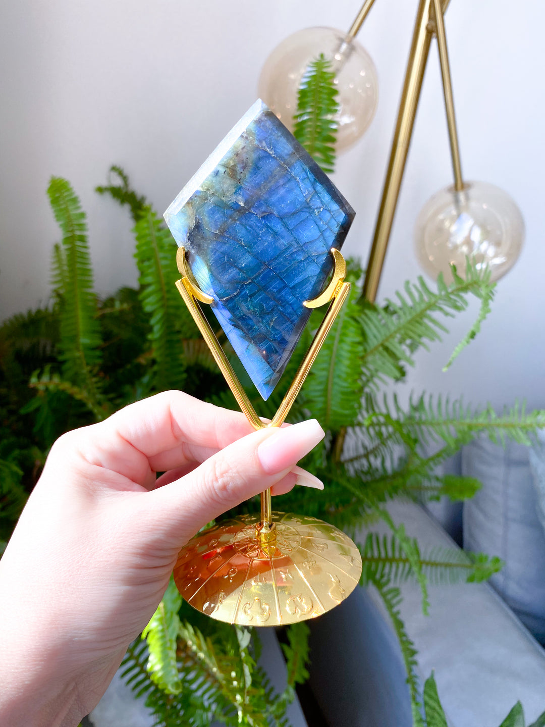 Labradorite Diamond on Stand - Get Exact Item