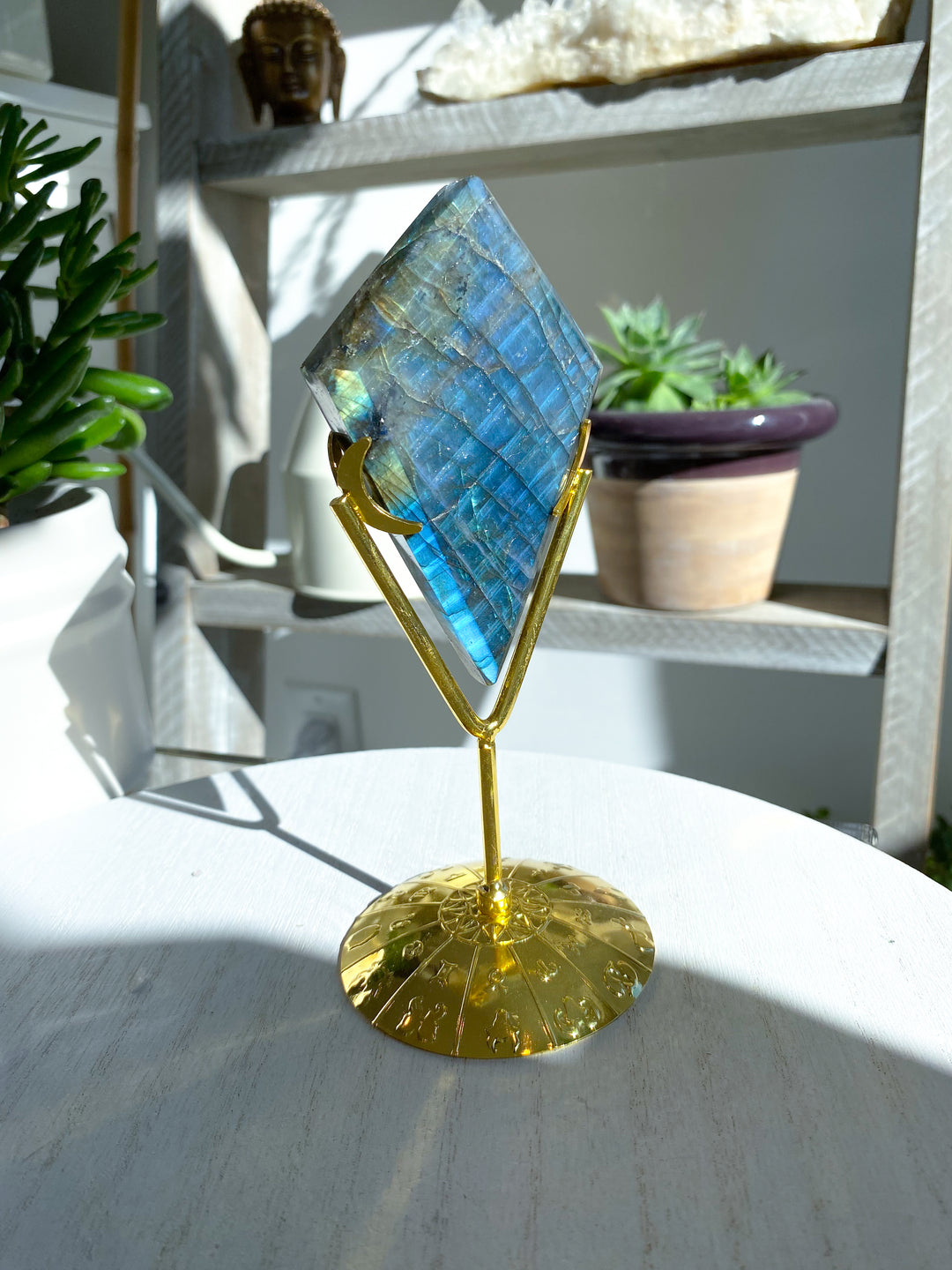 Labradorite Diamond on Stand - Get Exact Item