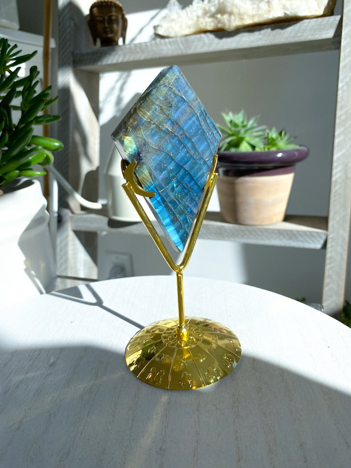 Labradorite Diamond on Stand - Get Exact Item