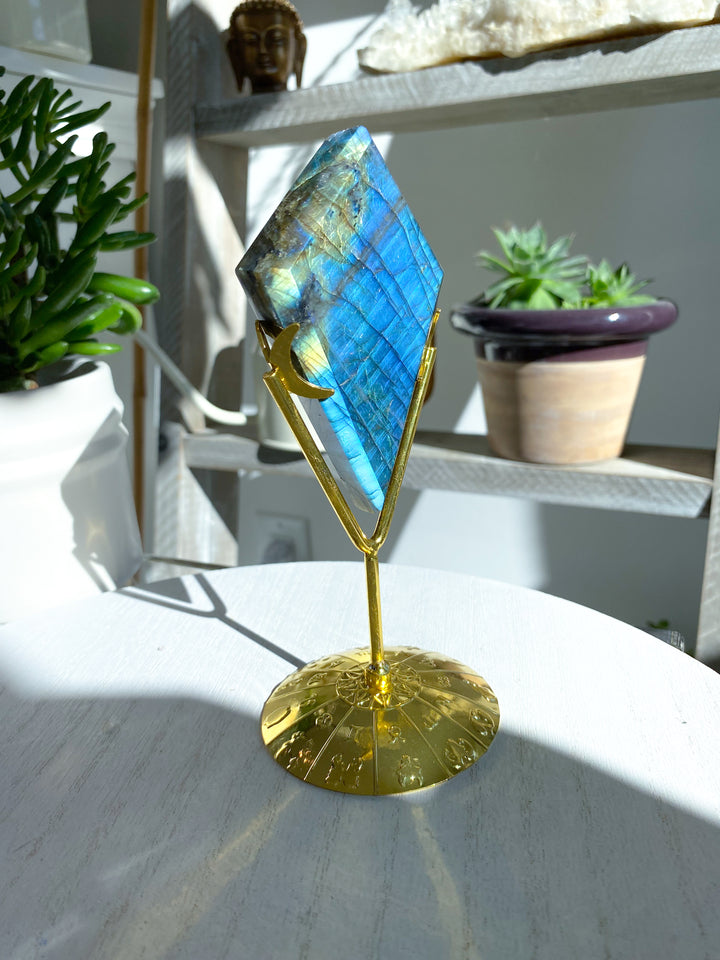 Labradorite Diamond on Stand - Get Exact Item