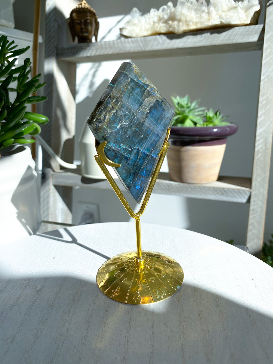 Labradorite Diamond on Stand - Get Exact Item