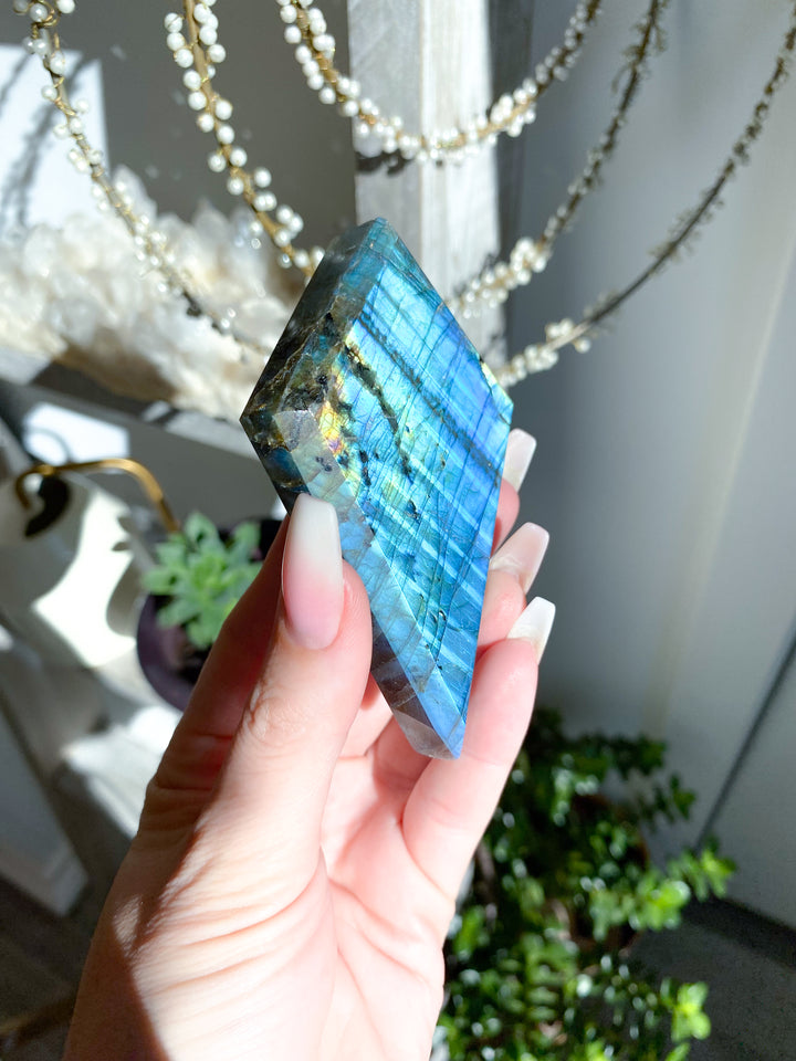 Labradorite Diamond on Stand - Get Exact Item