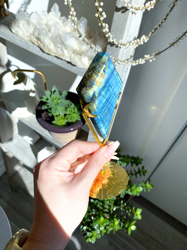 Labradorite Diamond on Stand - Get Exact Item