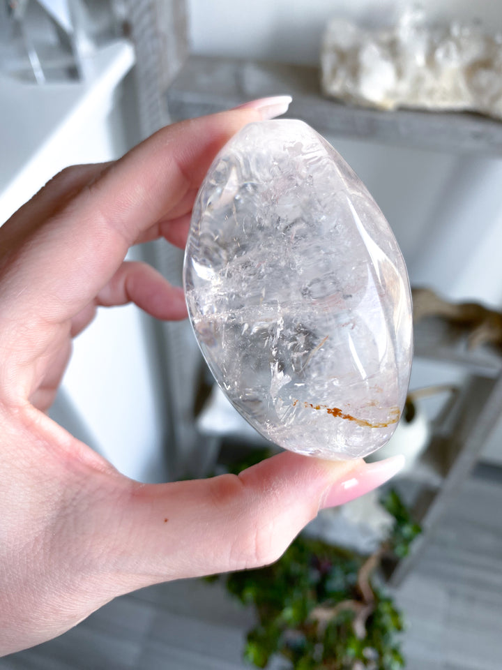 Jumbo Clear Quartz Palm #2 - Inclusions