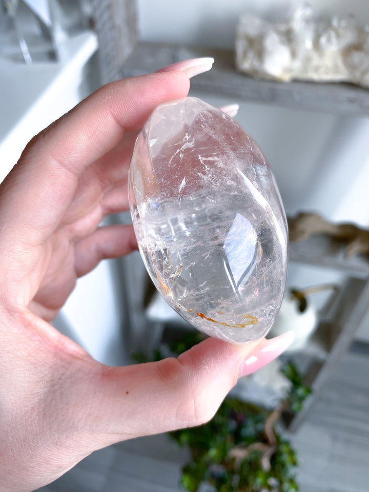 Jumbo Clear Quartz Palm #2 - Inclusions