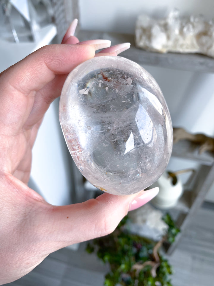Jumbo Clear Quartz Palm #2 - Inclusions