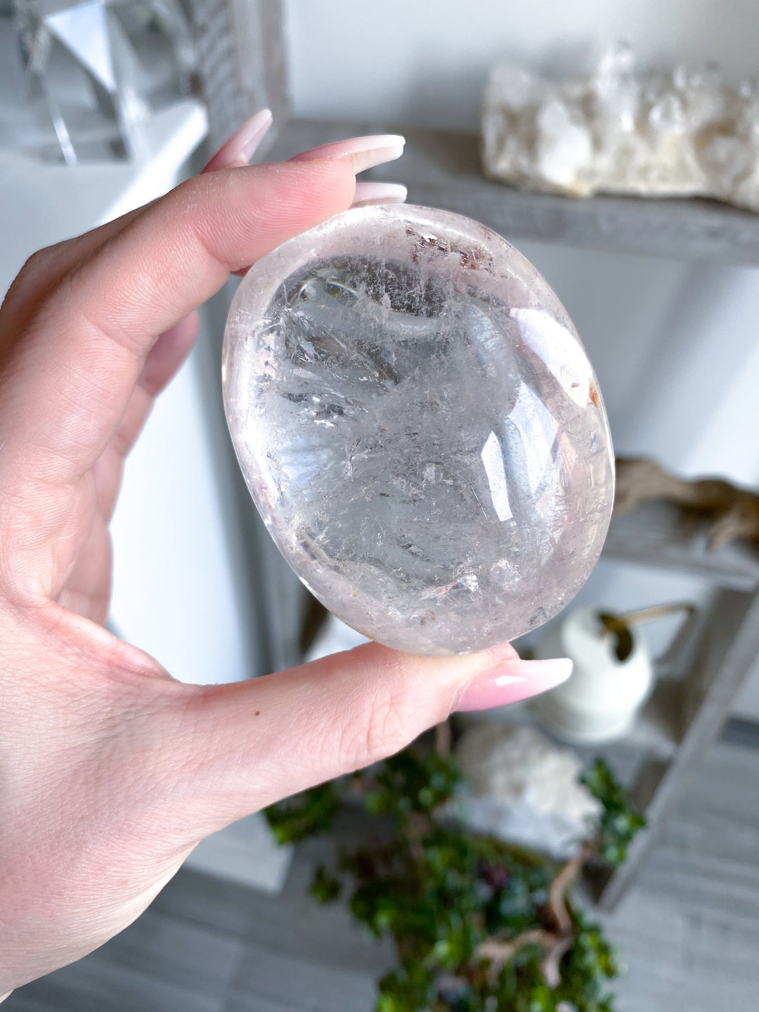 Jumbo Clear Quartz Palm #2 - Inclusions